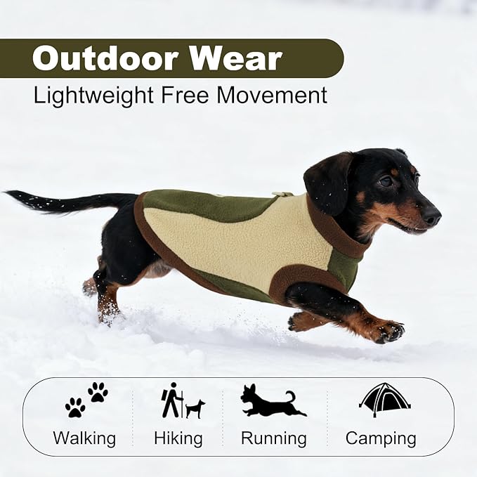 XL Dog Fleece Sweater Vest for Winter Fall Spring,Warm & Soft, Dog Cold Weather Coat for Medium Breeds, Stretchy Pullover Coats for French Bulldog,Machine Washable,Army Green,Size XL