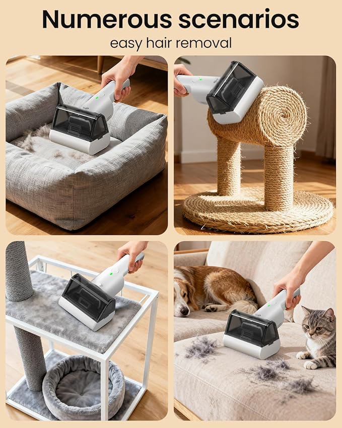 Electric Pet Hair Removal Tool,2025-Upgrade Cat&Dog Hair Vacuum & Lint Rollers Remover,Automatic Portable Hair Tool for Indoor and Outdoor,Cat Bed,Climbing Frame,Board,Carpet,Mats,Car Mats