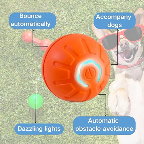 2PCS Shaky Ball for Dogs, Shaky Ball Toy for Dogs, Vibrating Dog Ball, Vibrating Ball for Dogs, Shaky Ball Moving Dog Toy, Automatic Moving Dog Toy Ball, Suitable for All Dogs (Orange+Blue)