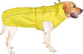 Waterproof Dog Raincoat with Reflective Strip, Adjustable Breathable Rain Coat Jacket with Leash Hole for Dogs (Yellow, Large)