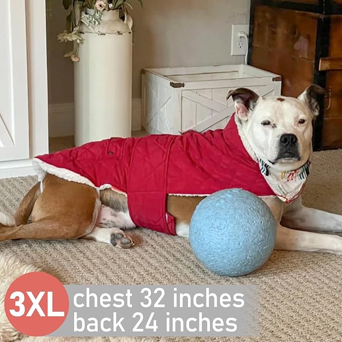 KYEESE Dog Coat Waterproof Dog Coats for Large Dogs Warm Pets Clothes for Cold Weather Windproof Dogs Jacket with Fleece Lined Thick Pet Winter Puffer Coat with Pocket Soft Pet Sweater with Leash Hole