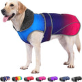 Dogcheer Dog Coat, Waterproof Dog Jacket Reflective Pet Winter Coat with Adjustable Hook & Loop, Christmas Puppy Fleece Jacket Warm Snowsuit for Small Medium Large Dogs - Gradient Blue-red, S