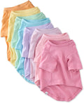Toby II - The Perfect Tee, 8 Pack Short Sleeve Pet T-Shirt 100% Organic Cotton Tees Clothes for Small, Medium, Large Dogs, Rainbow Pink, X-Large