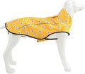 Mile High Life Dog Raincoat, Adjustable Waterproof Reflective Rain Jacket for Small Medium Large Dogs, Lightweight Breathable Pet Rain Coat with Leash Hole(Yellow Sun,S Chest 22-25")