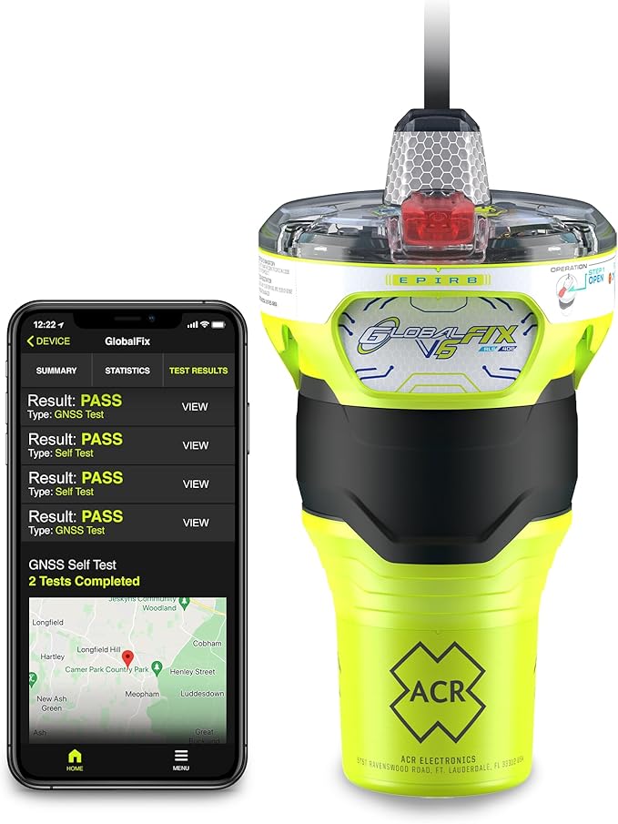 ACR GlobalFix V6 EPIRB with RapidDitch Express Bag - 2343.1: Reliable Emergency Beacon with Quick-Release Bag for Fast Deployment in Critical situations.