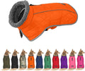 Fragralley Dog Coat Large, Waterproof Dog Jacket with Warm Fleece Lining, Adjustable Reflective Dogs Winter Coat, Turtleneck Pet Coats for Cold Weather (Orange XXL)