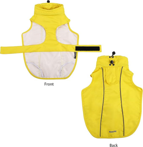 Adjustable Waterproof Dog Raincoat for Dogs,Lightweight Pet Rain Jacket Puppy Clothes with Reflective Strip for Small Medium Large Dogs (Yellow, Small)