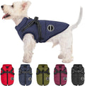 Dog Winter Coat,Warm Jacket Paded Fleece Pet Vest with Built in Harness, Windproof Reflective Cozy Adjustable Snow Pet Coat Clothes with Zipper for Small Medium Large Dogs
