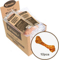 AFreschi Turkey Tendons for Dogs, USA-Sourced, Healthy Dog Treats, Rawhide-Free Puppy Chews, Long Lasting, All Natural, Hypoallergenic Dog Treats for Large Breeds, 10 Count Box Bone (L)