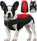 Warm Dog Coat,Waterproof Jacket in Winter Adjustable and Reversible Doggy Fleece Outfit,Thick Clothes with Foldable Collar for Puppy in Cold Days,S Red