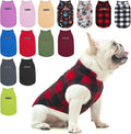 BEAUTYZOO Small Dog Sweater Fleece Vest Winter Jacket, D-Ring Leash Attachment for XS S Puppy Medium Sized Breeds Dogs, Cold Weather Dog Clothes Windproof Keep Warm, Christmas Red Plaid L
