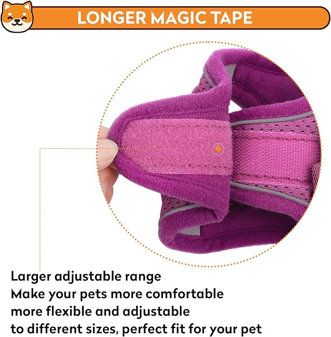 Dog Harness with Leash Set, No-Pull Step-in Reflective Pet Harness with 1 Leash Clips, Adjustable Soft Padded Easy Walk Dog Vest for Small Medium Large Dogs, Cats(Rose Red, Medium)
