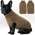 Dog Sweaters for Medium Dogs Male Female Pet Knitwear Classic Puppy Warm Pullover Turtleneck Cold Weather Clothes for Schnauzer(Brown, M)