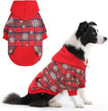 PUPTECK Fall Winter Dog Hoodie Pet Sweatshirt Soft Warm Clothes Fleece Lined with Hat for Small Medium Large Dogs, Pocket Design, Snow L