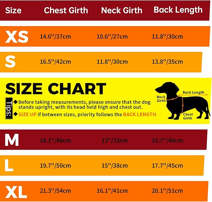 Lelepet Dachshund Coat Warm Dog Winter Coat Waterproof Dog Jacket with Fleece Lining, Reflective Outdoor Dachshund Snowsuit with Leash Hole Adjustable Neckline,Coats for Small Medium Dogs,Red, XL
