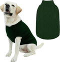 Mihachi Turtleneck Dog Sweater - Winter Coat Apparel Classic Cable Knit Clothes with Leash Hole for Cold Weather, Ideal Gift for Pet in New Year Army Green XL