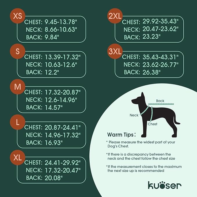 Kuoser Dog Coat Small, Cold Weather Reflective Waterproof Dogs Jacket with Warm Fleece Lining, Turtleneck Dog Winter Coat with Zipper, Doggy Snow Jacket Pet Coats for Small Medium Large Dogs, Red S