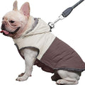 Detachable Hooded Dog Coat with Harness for Medium Dogs,Super Warm Fleece Puppy Jacket for Cold Winter Doggie Coats,Brown XL