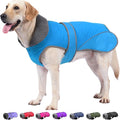 Dogcheer Dog Coat, Waterproof Dog Jacket Reflective Pet Winter Coat with Adjustable Hook & Loop, Christmas Puppy Fleece Jacket Warm Turtleneck Snowsuit for Small Medium Large Dogs - Sky Blue, S