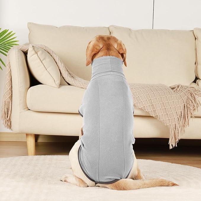 ROZKITCH Dog Winter Coat Soft Pullover Pajamas, Pet Windproof Warm Cold Weather Jacket Vest Cozy Jumpsuit Apparel Outfit Clothes for Walking Sleep Grey XL