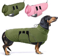ASENKU Extra Warm Dog Coat - Winter Fleece Jacket with Reflective Adjustable Zippered Leash Hole for Medium Dogs (Green, L)