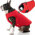 Gooby Padded Vest Dog Jacket - Solid Red, Large - Warm Zip Up Vest Fleece Jacket with Dual D Ring Leash Water Resistant for Small to Medium Dogs