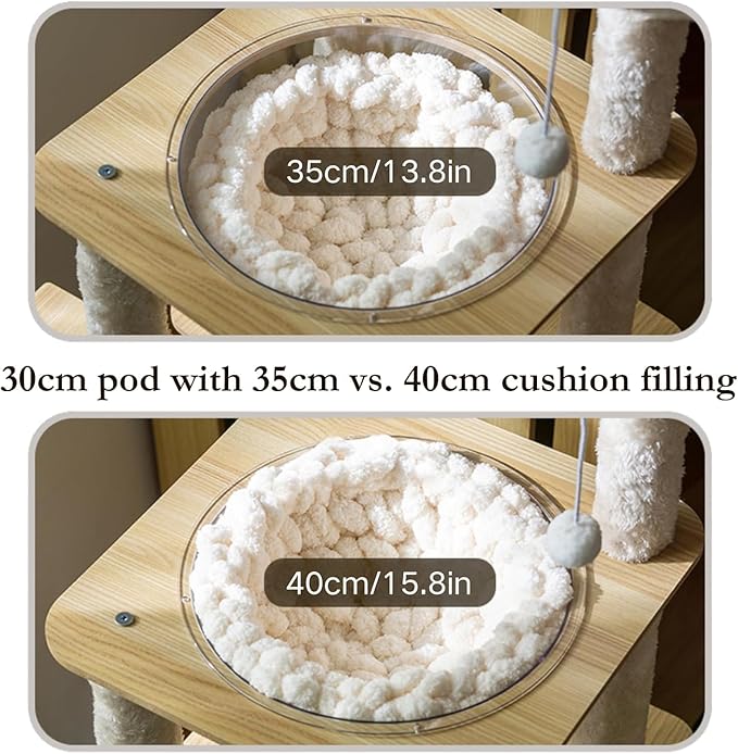Cat Knitted Bed Mat, Extra-Soft Washable Warm Round Pads Cushions for Indoor Kittens, Cat Trees Towers, Perfect for Kneading and Sleeping (Oatmeal,Small)