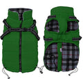 Geyecete Winter Warm Coat Waterproof Dog Winter Jacket with Harness Traction Belt,Pet Outdoor Jacket Dog Autumn and Winter Clothes for Medium, Small Dog-Green-M