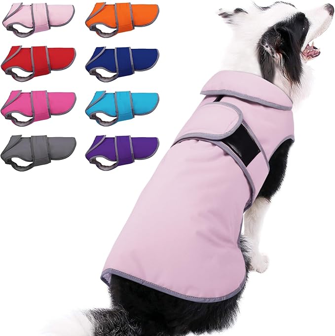 MIGOHI Warm Dog Coat Winter Dog Jacket,Waterproof Cold Weather Coats for Dogs,Fleece Jacket for Small Medium Large Dogs,Reflective Thick Fleece Vest with Leash Hole