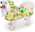 Dog Raincoat, Adjustable Rain Jacket with Hooded Double Layer for Large Medium Small Dogs Puppies, Lightweight Waterproof Rain Coat Poncho with Reflective Stripe Dinosaurs Yellow,L