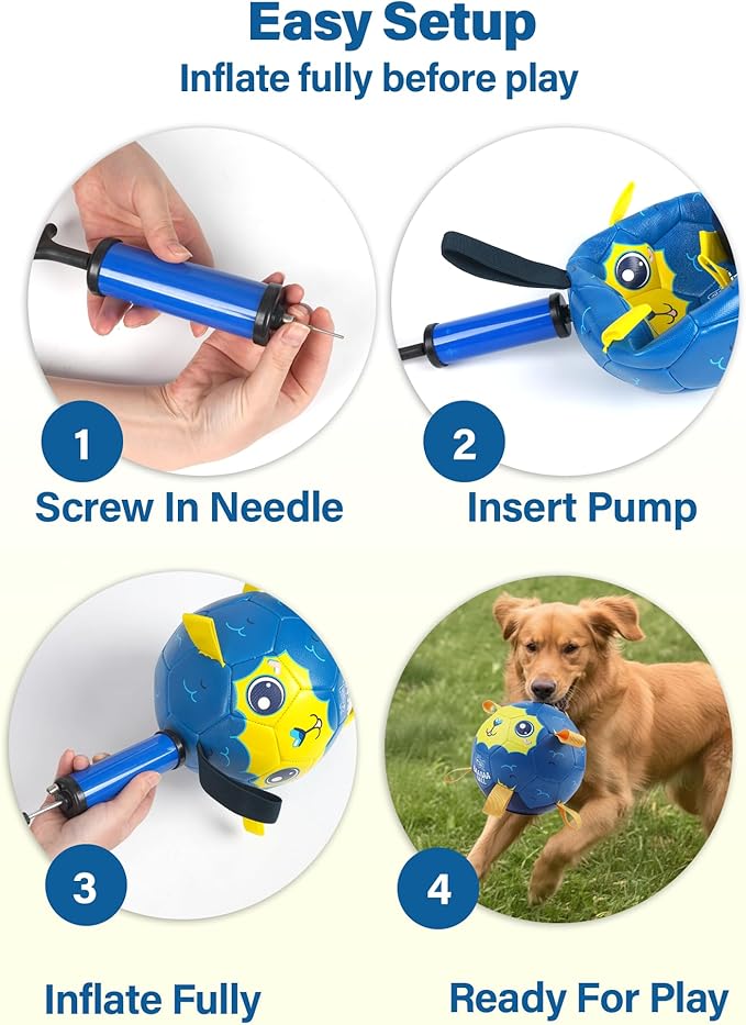 Race&Herd 6" Jolly Soccer Ball for Dogs - Tough Durable Dog Ball Toy with Straps, Pet Bouncy Herding Balls for Dogs, Floating Dog Balls with Tags for Water Fetch (BaaBaaBall, Alien Sheep)