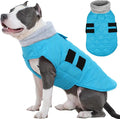 Kuoser Dog Jacket, Dog Coats for Large Dogs Winter Waterproof, Doggie Vest with Leash Hole, Canine Cold Weather Coats Doggie Snow Jacket for Labrador Beagle, Blue XL