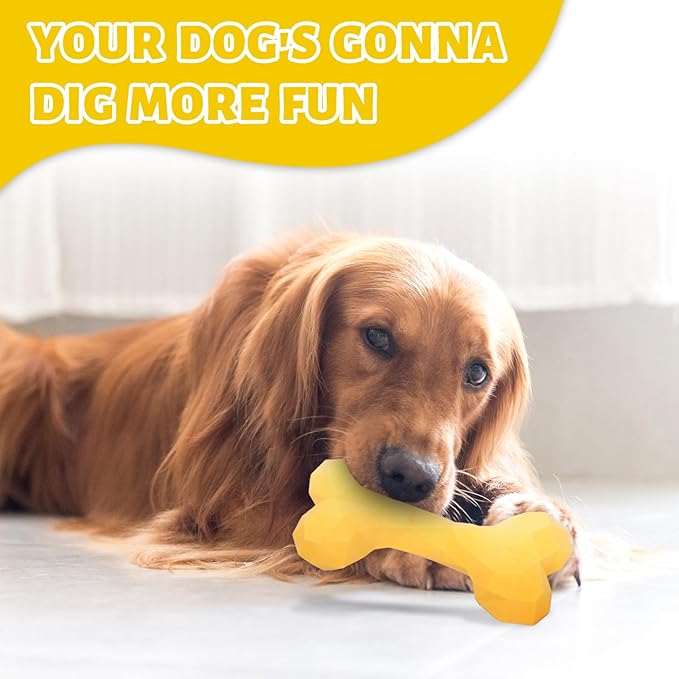 3 Pack Tough Dog Chew Toys for Medium and Large Breeds Cute Sturdy Dog Toys for Aggressive Chewers Bones Toy for Super Chewers Long Lasting Teeth Cleaning