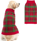 PUPTECK Dog Christmas Sweaters for Large Medium Small Dogs - Fall Outfit Classic Plaid Style Puppy Holiday Winter Coat Clothes Warm, Red & Green, XL
