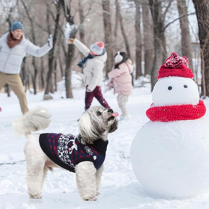 SCENEREAL Dog Sweater for Small Sized Dog Girls Boys - Turtleneck Pullover Winter Puppy Clothes Christmas Outfits, Pet Sweatshirt Apparel Knitwear for Dachshund, Yorkie, Chihuahua S