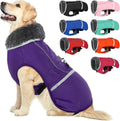 QBLEEV Warm Dog Coat - Reflective, Waterproof Winter Turtleneck Jacket for Cold Weather, Thick Fleece Snowsuit & Christmas Vest for Small to Large Dogs