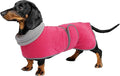 Geyecete Dachshund Sweaters for Dogs - Perfect Winter Coat with Padded Fleece Lining and High Collar - Dog Snowsuit with Adjustable Bands - Pink - S