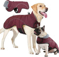LIANZIMAU Dog Winter Coat with D Ring Leash Built in Waterproof Windproof Reflective Warm Winter Jacket Adjustable Tail Insulated Apparel for Dogs