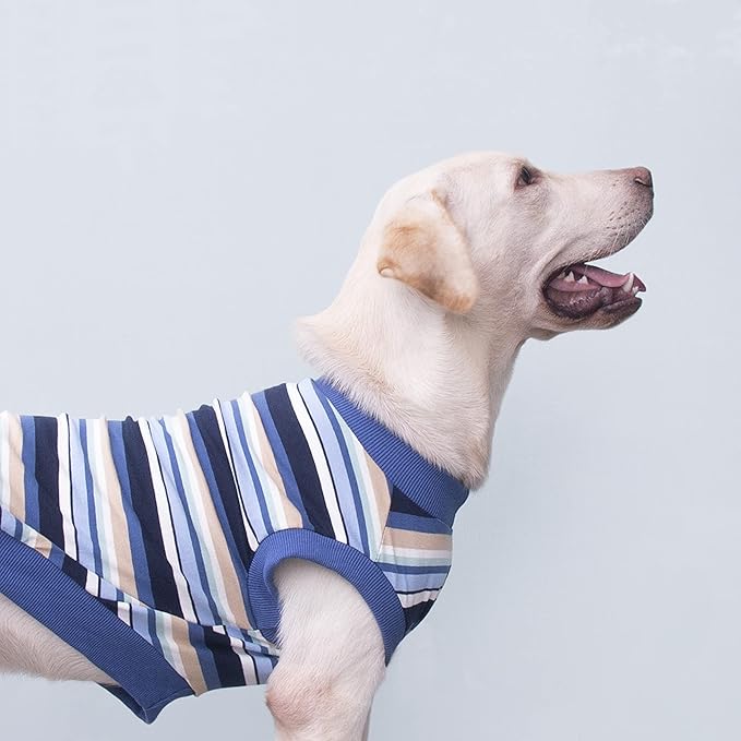 Extra Large Dog T Shirts Clothes Sleeveless Tank Top Vest for Labrador Rottweiler Great Dane, Blue, 5X-Large