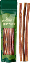 MASSTICK Bully Sticks for Dogs 12 Inch – Extra Thick, Long Lasting, Odor Free Beef Dog Chew Sticks – All Natural, Fully Digestible Treats for Small & Large Dogs – 8oz Bag