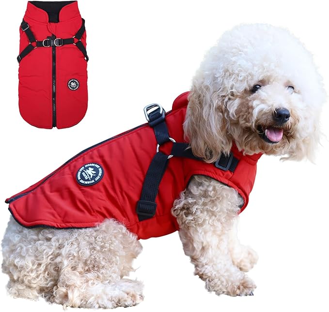 Norbi Winter Dog Jacket with Built-in Harness, Adjustable Warm Coats for Small to Large Dogs, Perfect for Cold Weather