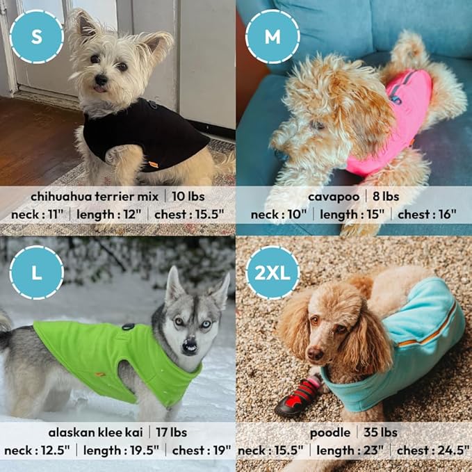 Gooby Zip Up Fleece Dog Sweater - Lime, Large - Warm Pullover Fleece Step-in Dog Jacket with Dual D Ring Leash for Small to Medium Dogs
