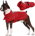 Kuoser Dog Jacket, Dog Coats for Medium Dogs, Warm Pet Winter Coat Jacket, Adjustable Fleece Pet Puffer Vest, Windproof Waterproof Doggie Raincoat Snowsuit Outfits with Reflective Strips