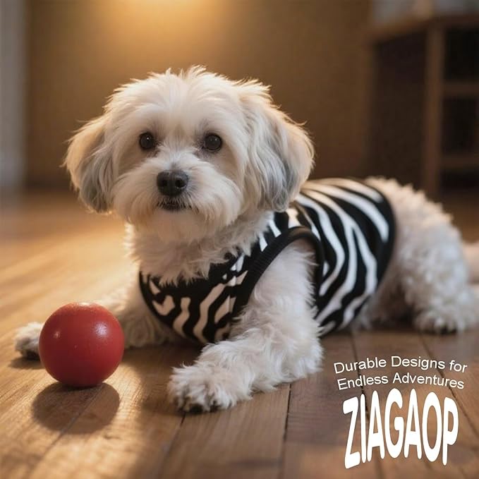 Adorable Zebra Print Dog Shirts – Lightweight, Cozy Outfit for Small to Medium Dogs, Soft & Snuggly Pet Wear for Everyday Comfort and Cuteness.Black 4XL