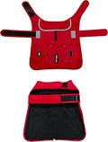 Joyride Harness FrostFlex Dog Winter Jacket - Fleece Lined & Water-Resistant - Snowsuit with Pockets for Treats & Poop Bags - Durable Cold Weather Dog Coat - Red Rush-XL