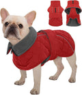 Kuoser Extra Warm Dog Coat, Windproof Cold Weather Jacket for Small Dogs, Fleece Lining Turtleneck Dog Jacket Pet Christmas Snowsuit Puppy Reflective Adjustable Winter Clothes, Red S