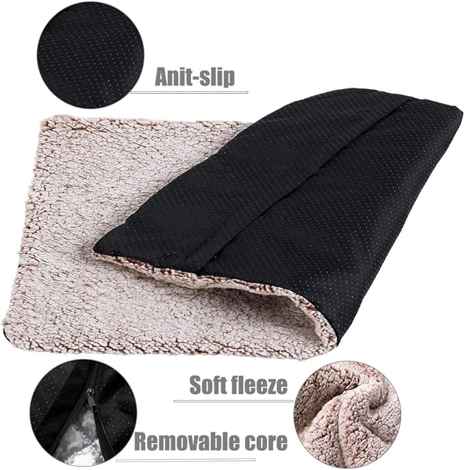 AIO Heated cat Bed Self Warming Cat Bed Self Heating Cat Dog Mat Advanced Grey Extra Warm Thermal Pet Pad for Indoor Outdoor Pets with Removable Cover Non-Slip Bottom Washable Non Electric