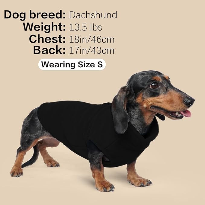 FUAMEY Dog Fleece Vest for Small Dogs,Warm Stretchy Dog Sweatshirts Pullover with Leash Hole Dogs Sweater Soft Pet Turtleneck Cozy Pet Vest Lightweight Sleeveless Black XXS