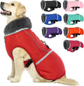 QBLEEV Warm Dog Coat - Reflective Jacket, Waterproof Winter Coat Turtleneck for Cold Weather, Thick Fleece Snowsuit Christmas Vest for Small, Medium, Large Dogs
