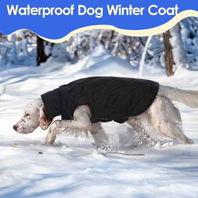 MIGOHI Reversible Winter Jacket for Dogs, Windproof Waterproof Coat for Cold Weather, British Style Plaid Warm Vest for Small Medium Large Dogs, Green 3XL